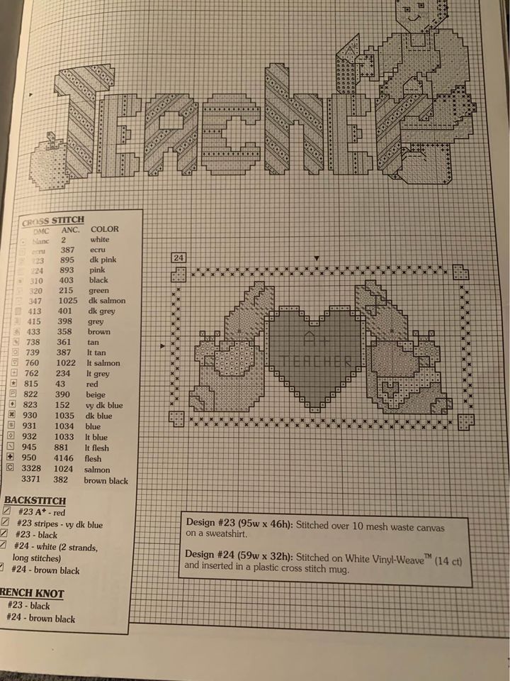 Teachers Gifts Galore 32 Counted Cross Stitch Design Book