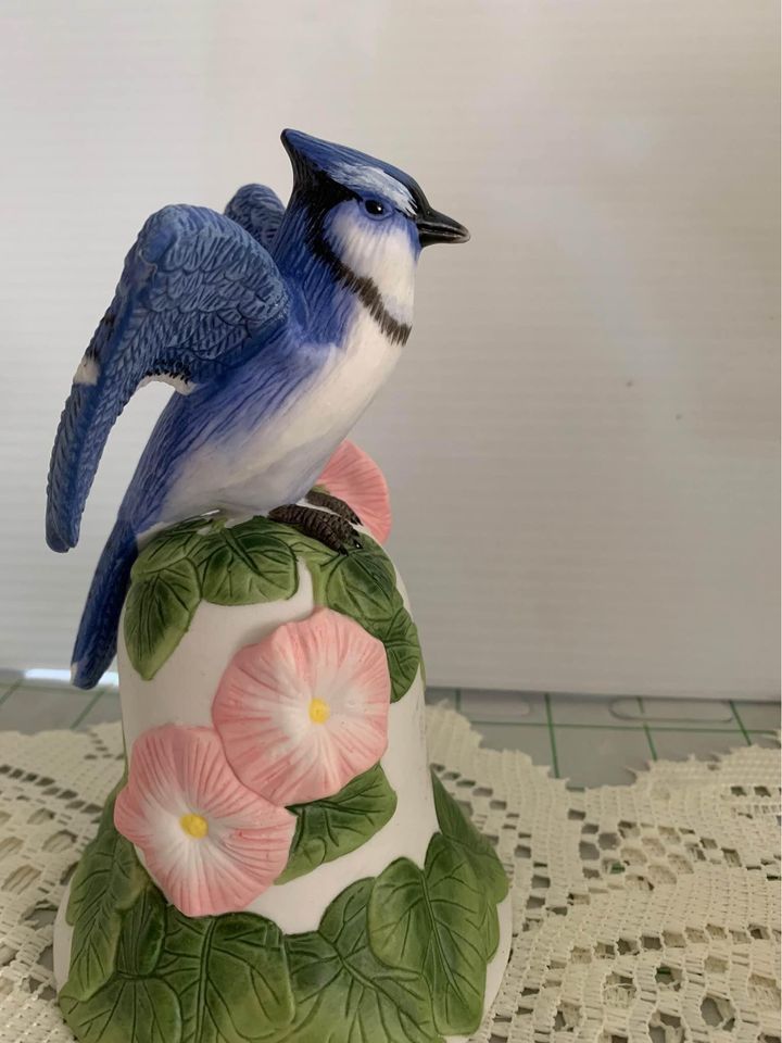 Avon Blue Jay with Morning Glory Bell 6”