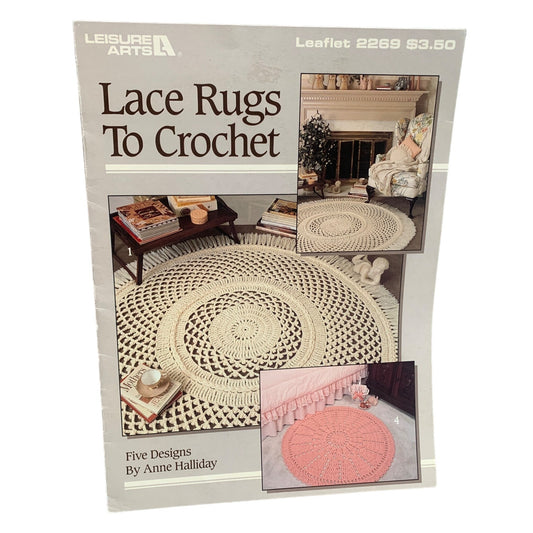 Vintage Leisure Arts Lace Rugs To Crochet Pattern Leaflet By Anne Halliday