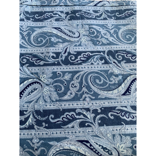 Vintage J. Gutcheon Cotton Fabric Blue Paisley 1/2 Yard 42" Wide Quilting