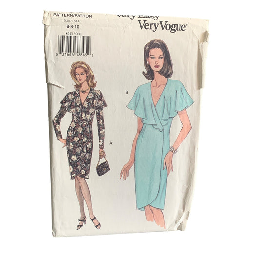 Very Vogue Pattern 8943 Misses Dress Sewing Pattern Size 6-10 uncut