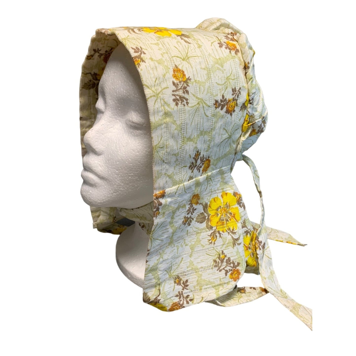 Vintage Handmade Womens Floral Prairie Bonnet