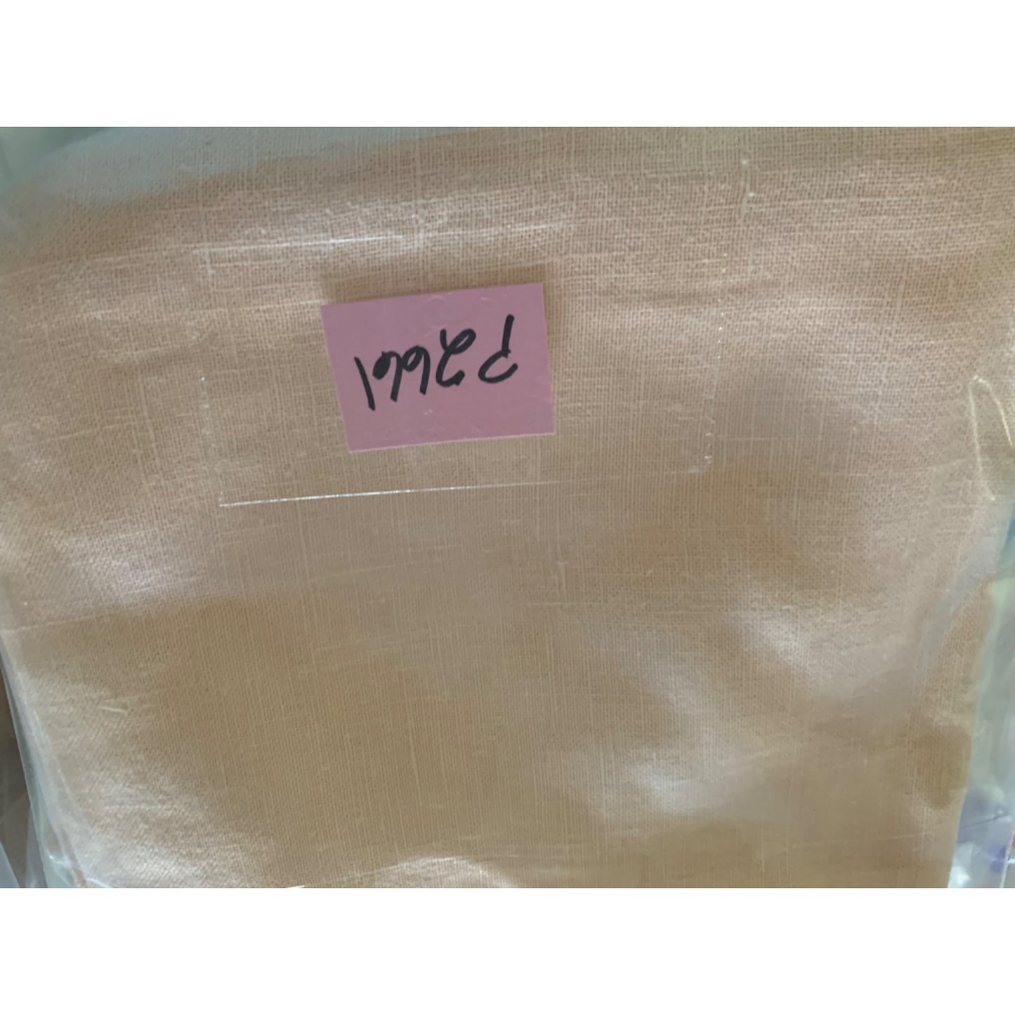 Vintage Peach Linen Scalloped Edge Napkin 35" x 36"