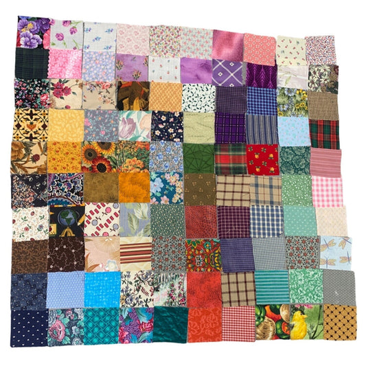 100 Precut 2" Square Cotton Fabric Quilt Squares Sew