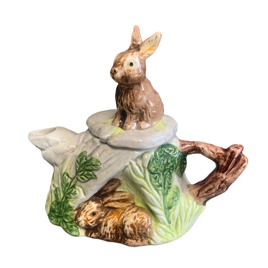 Vintage Rabbit-Themed Ceramic Teapot From 1992 By C.S.B. LTD