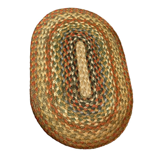 Oval Braided Jute Placemat 15" x 10" Multicolor