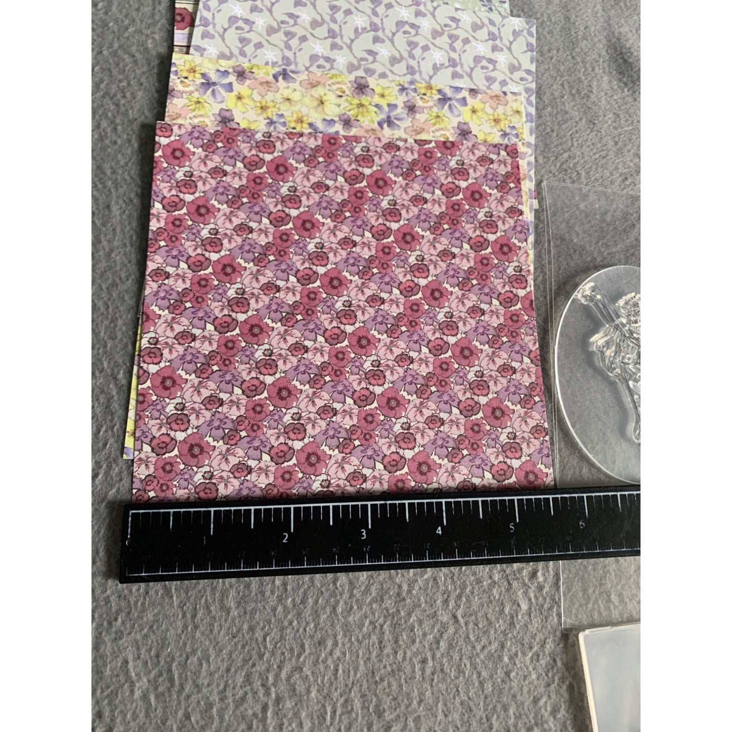 Crafting Paper & Fairy Stamps Embossing Folder Set - Floral Prints & Clear Acrylic Stamps