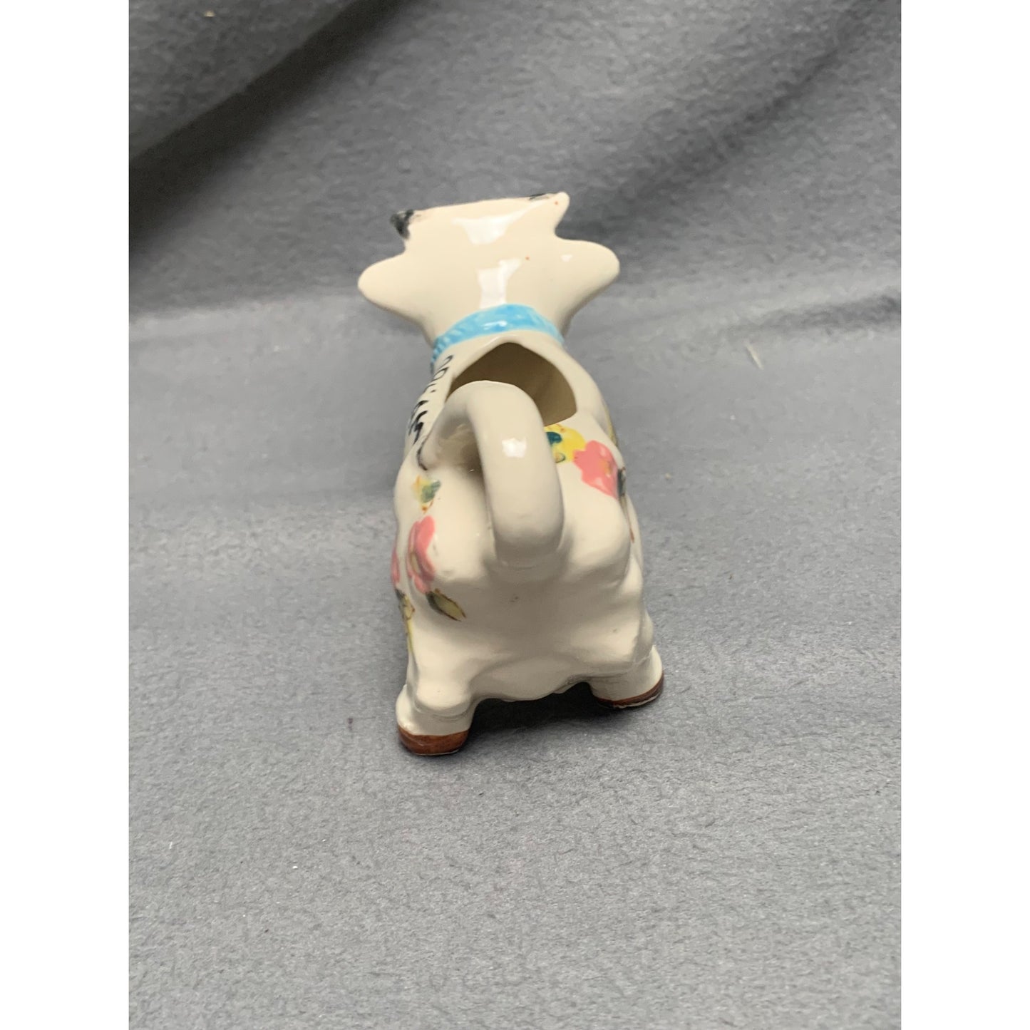 Vintage Cow-Shaped Creamer with Floral Design & "Cream" Label