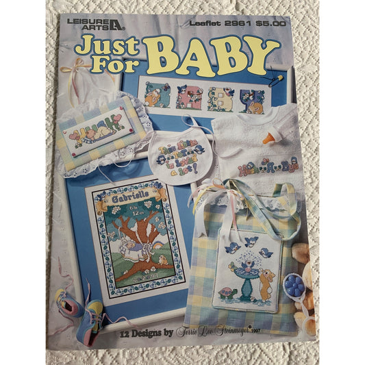 Leisure arts Just for Baby cross stitch design leaflet book