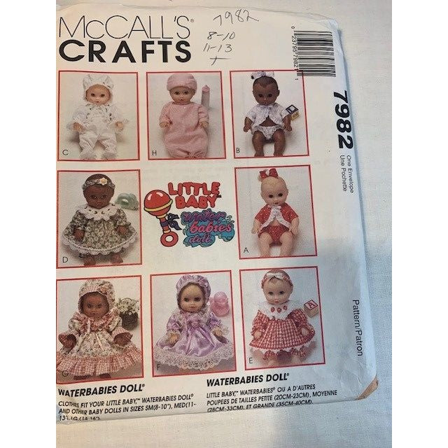 McCall's Water Babies Doll Clothes Pattern 7982