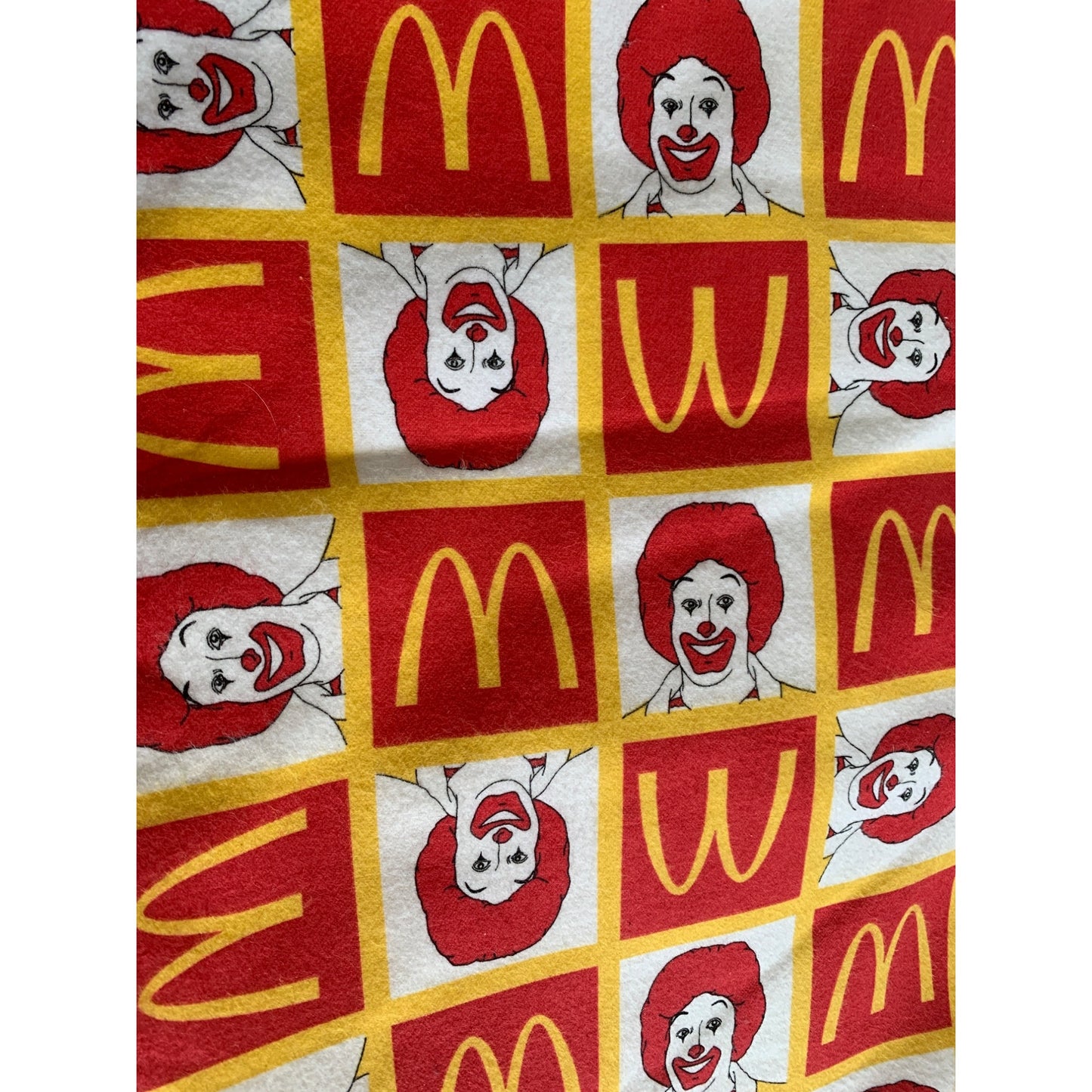 Vintage Ronald McDonalds with golden arches Spectrix flannel fabric 1 yard