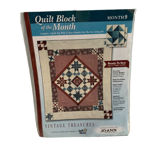 Vintage Treasures Perpetual Motion Quilt Block of the Month 9 by Joann Fabrics kit - New