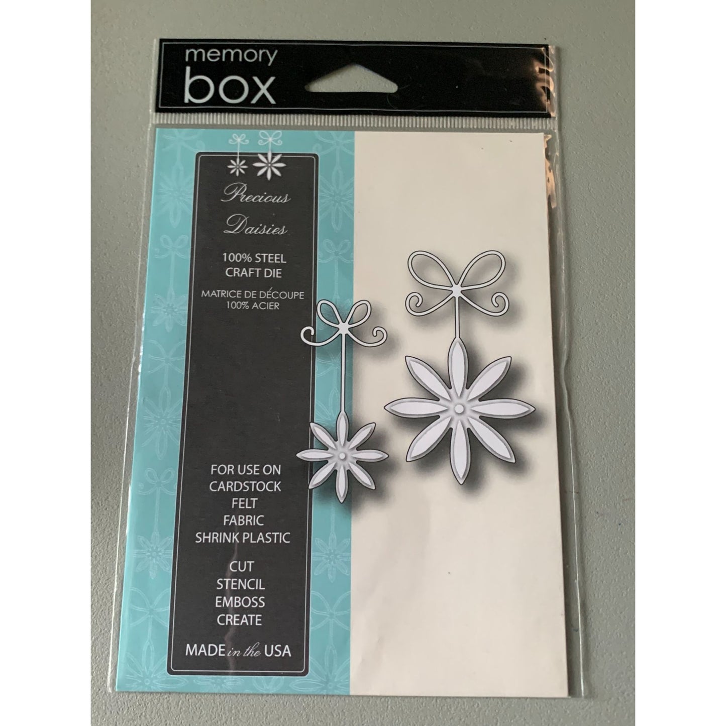 Memory Box Precious Daisies Steel Craft Die 98813  For Cardstock Felt Fabric Shrink Plastic