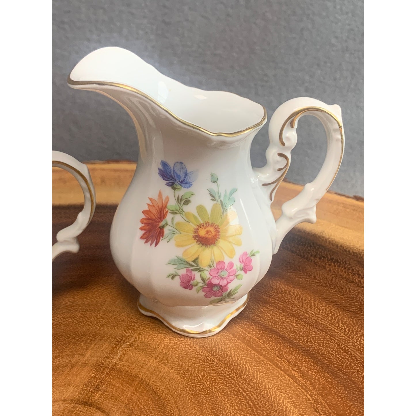 Vintage Bavaria Germany Floral Porcelain Creamer & Sugar Set