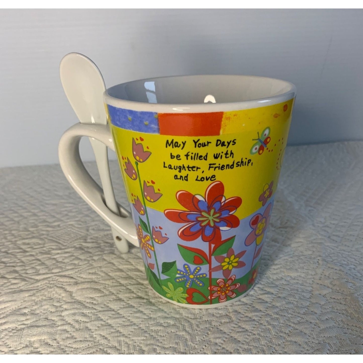 Secret Garden May Your Days be filled coffee mug with spoon set