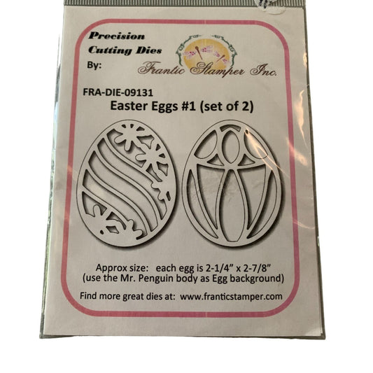 Frantic Stamper Precision Cutting Dies Easter Eggs #1 Set of 2 - New