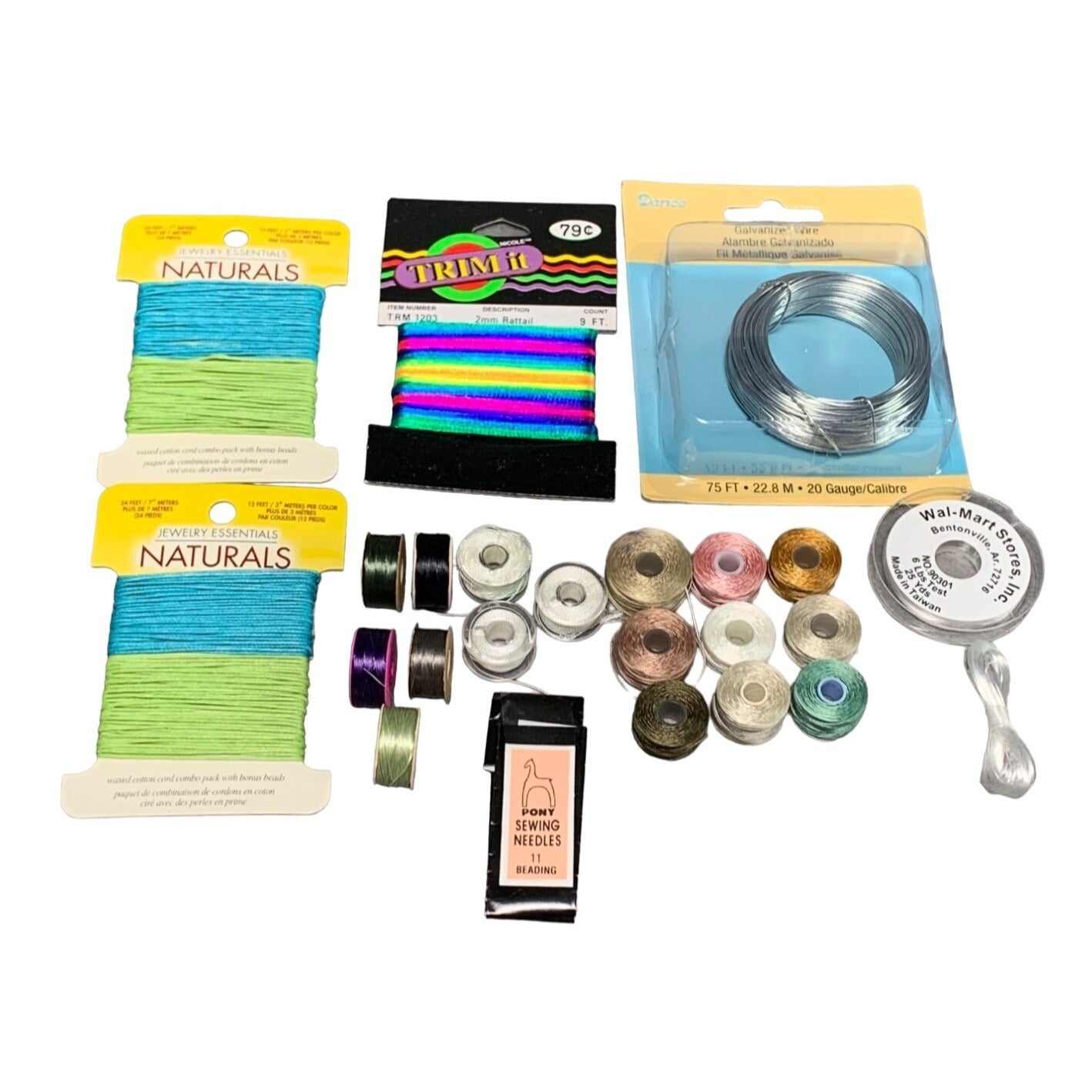 Jewelry Making Supplies Bundle: Embroidery Floss Beading Wire Sewing Needles