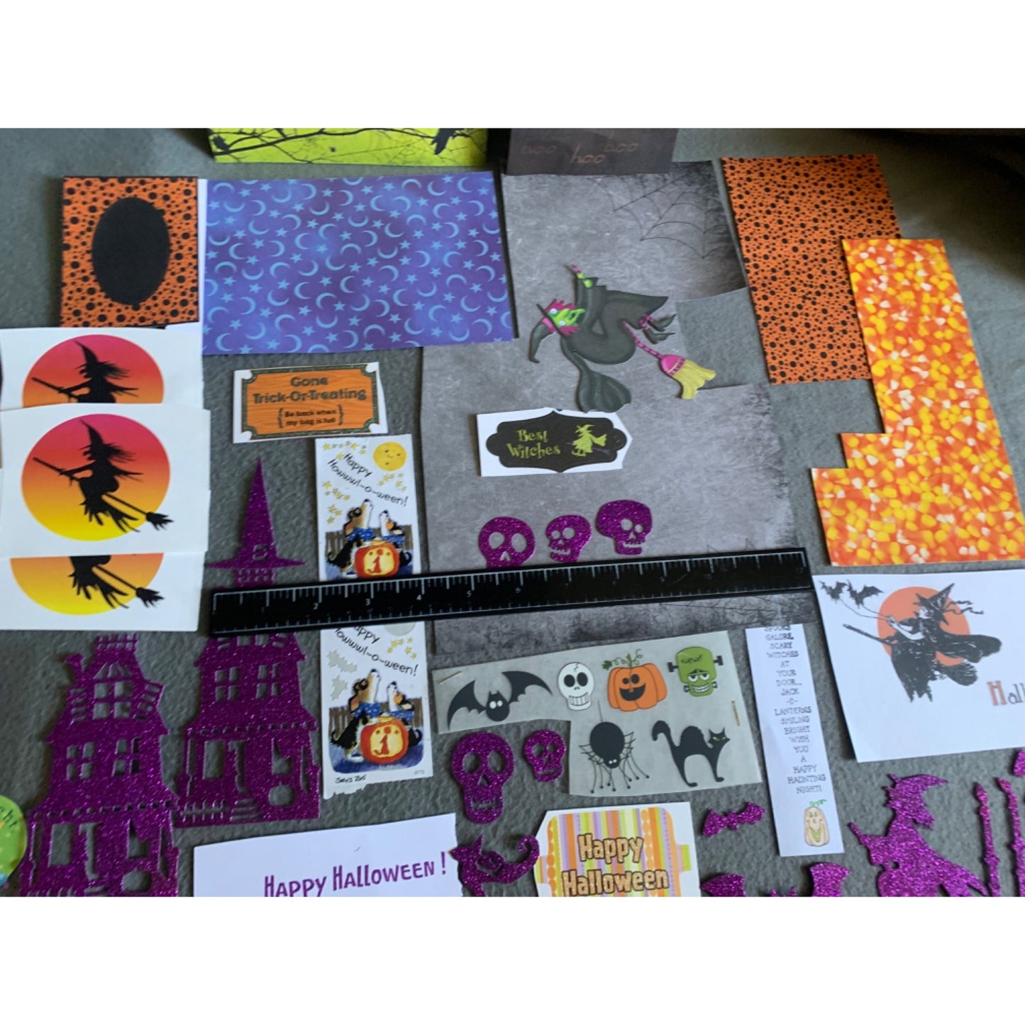 Deluxe Halloween Craft Kit With Glitter Stickers Paper Cutouts & Cards