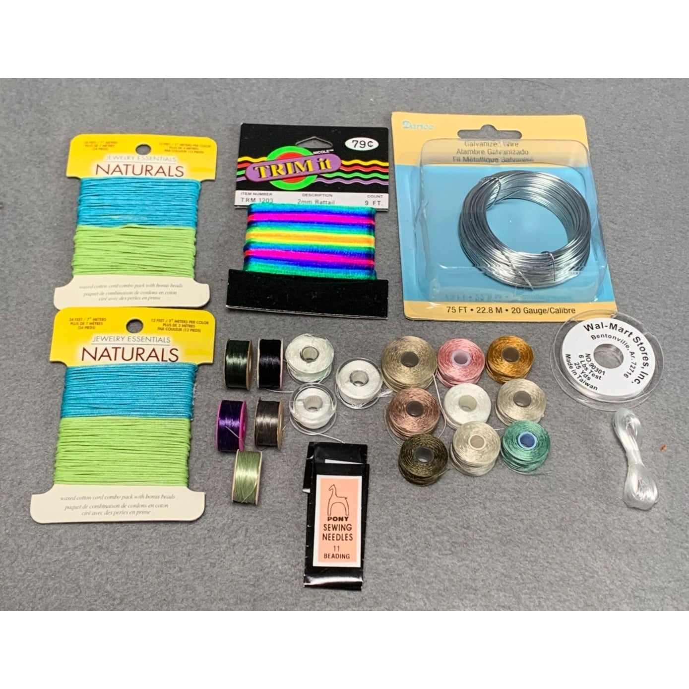 Jewelry Making Supplies Bundle: Embroidery Floss Beading Wire Sewing Needles