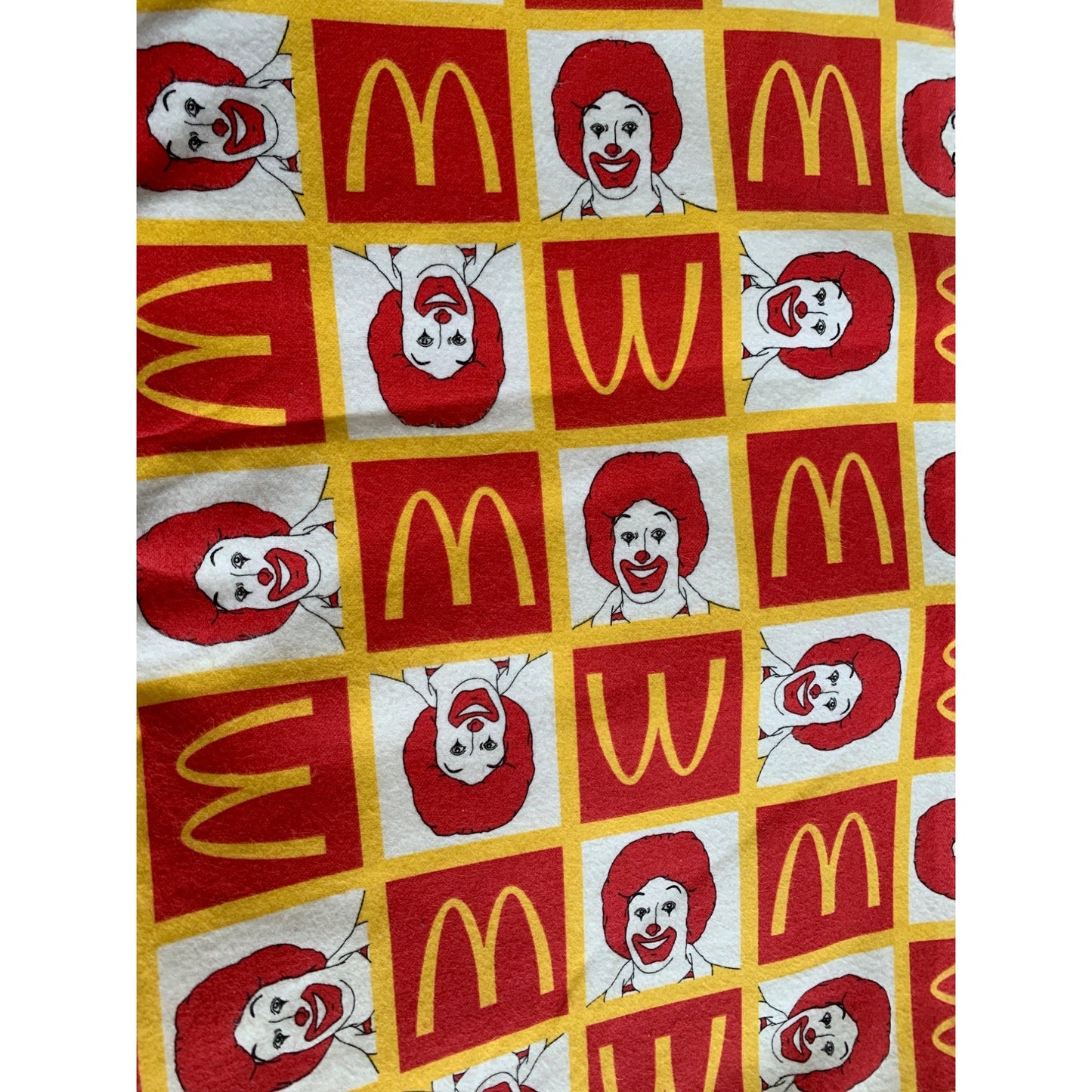 Vintage Ronald McDonalds with golden arches Spectrix flannel fabric 1 yard