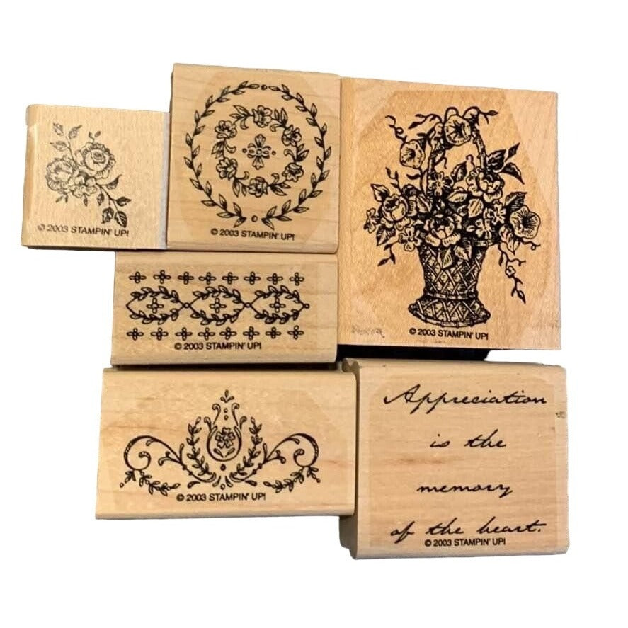 Stampin Up Memory Of The Heart Rubber Stamp Set