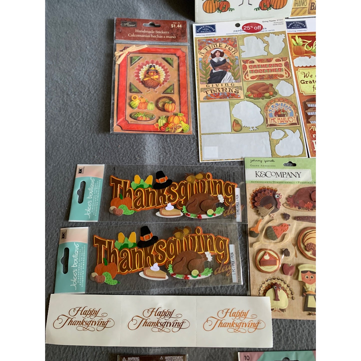 Thanksgiving & Autumn-Themed Scrapbooking Sticker Bundle