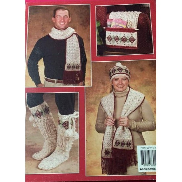 Annie’s Attic Crochet Knit Look Crochet Argyle 6 Design Book 873012