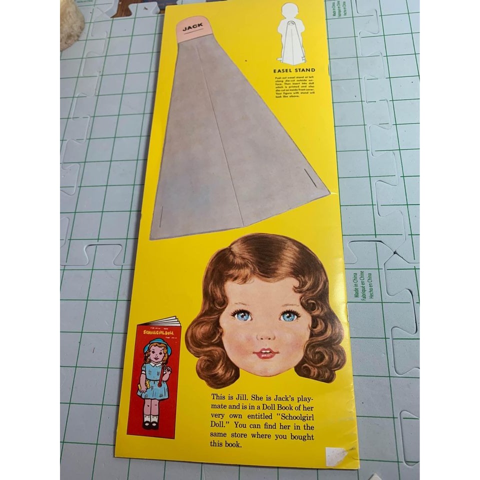 Vintage Big Stand Up School Boy Paper Doll by Queen Holden 15”