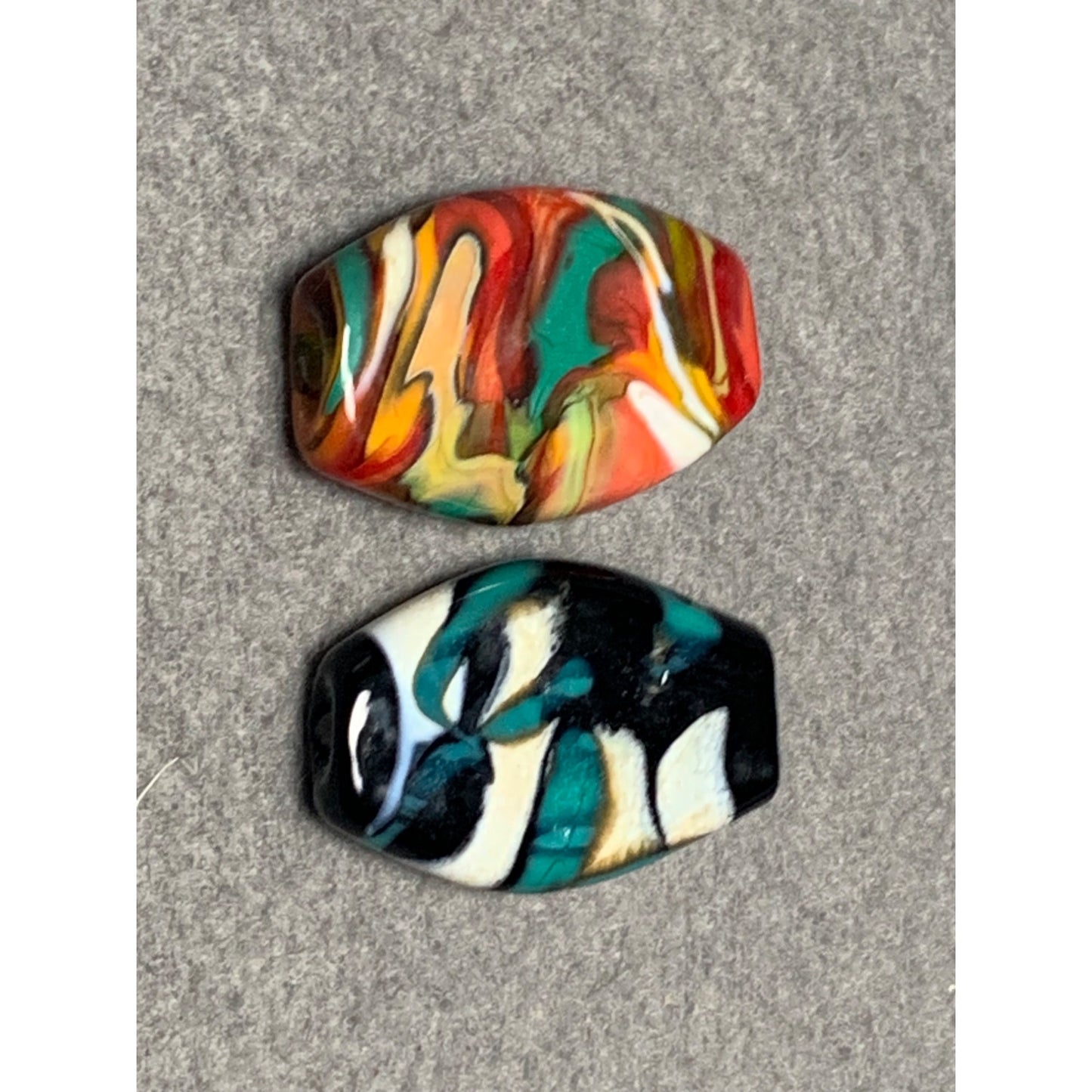 Handcrafted Lampwork Glass Colorful Swirled Beads