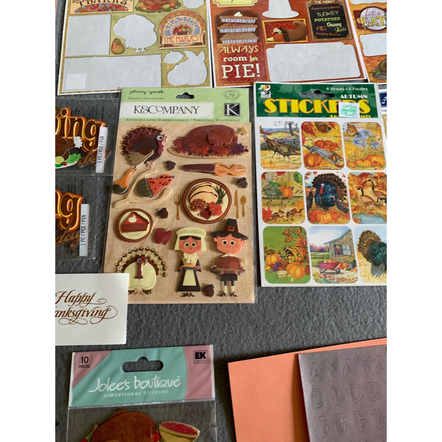 Thanksgiving & Autumn-Themed Scrapbooking Sticker Bundle