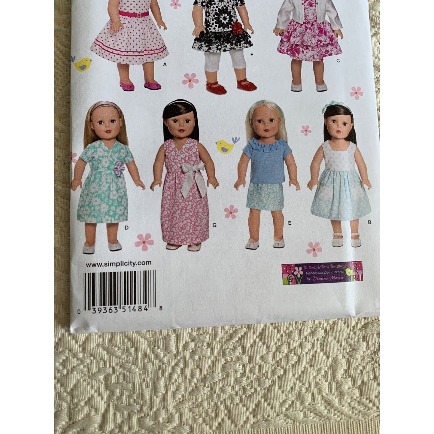 Simplicity 18 inch Doll Dress Clothes pattern 1484 - uncut