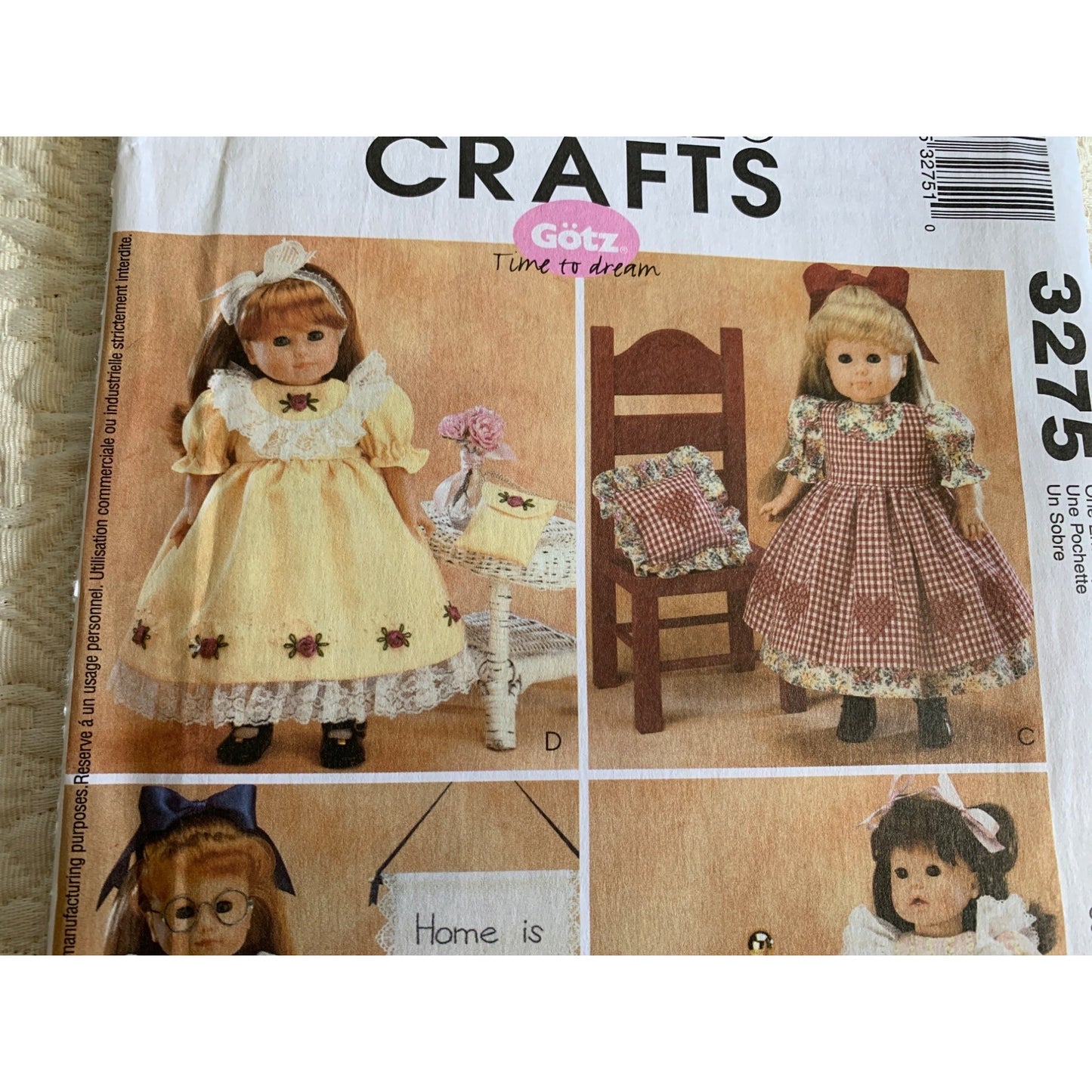 McCalls 18 inch doll clothes pattern 3275 - uncut