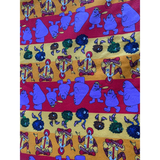 Vintage Ronald Fry Kids Grimace McDonalds Spectrix flannel fabric 1 yard