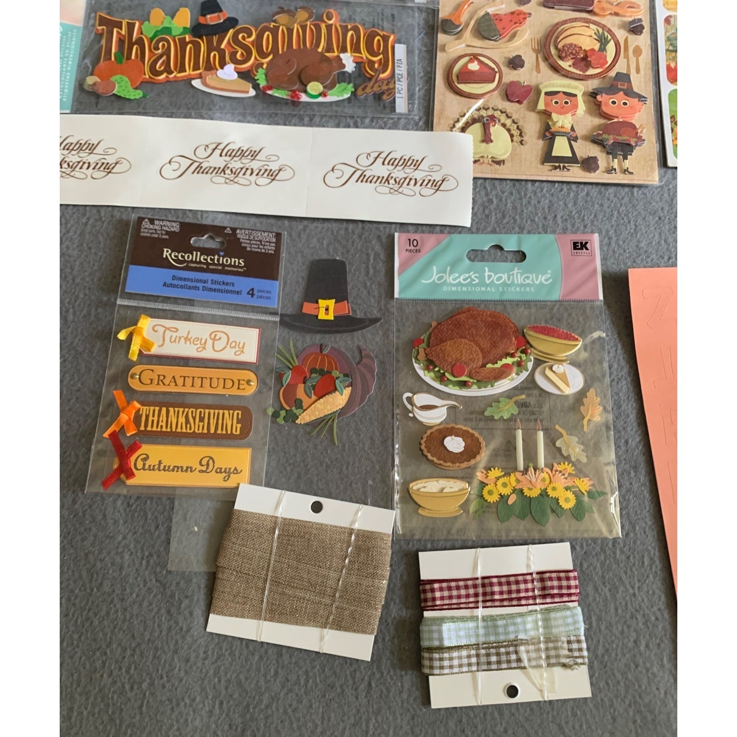 Thanksgiving & Autumn-Themed Scrapbooking Sticker Bundle