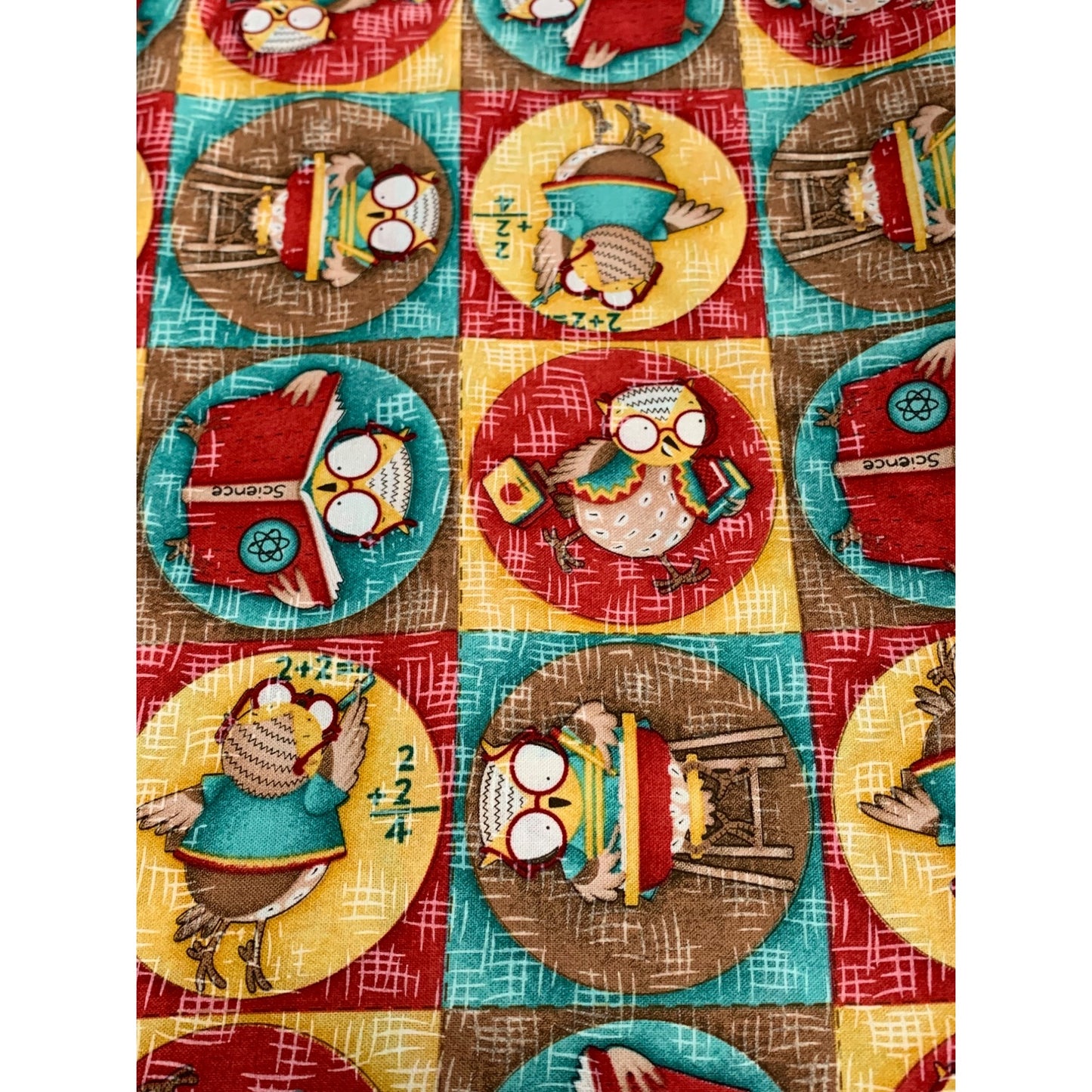 Debbie Mumm Jo-Ann Fabric 1/2 yard Owl & Science Themed Cotton Fabric 44" Wide