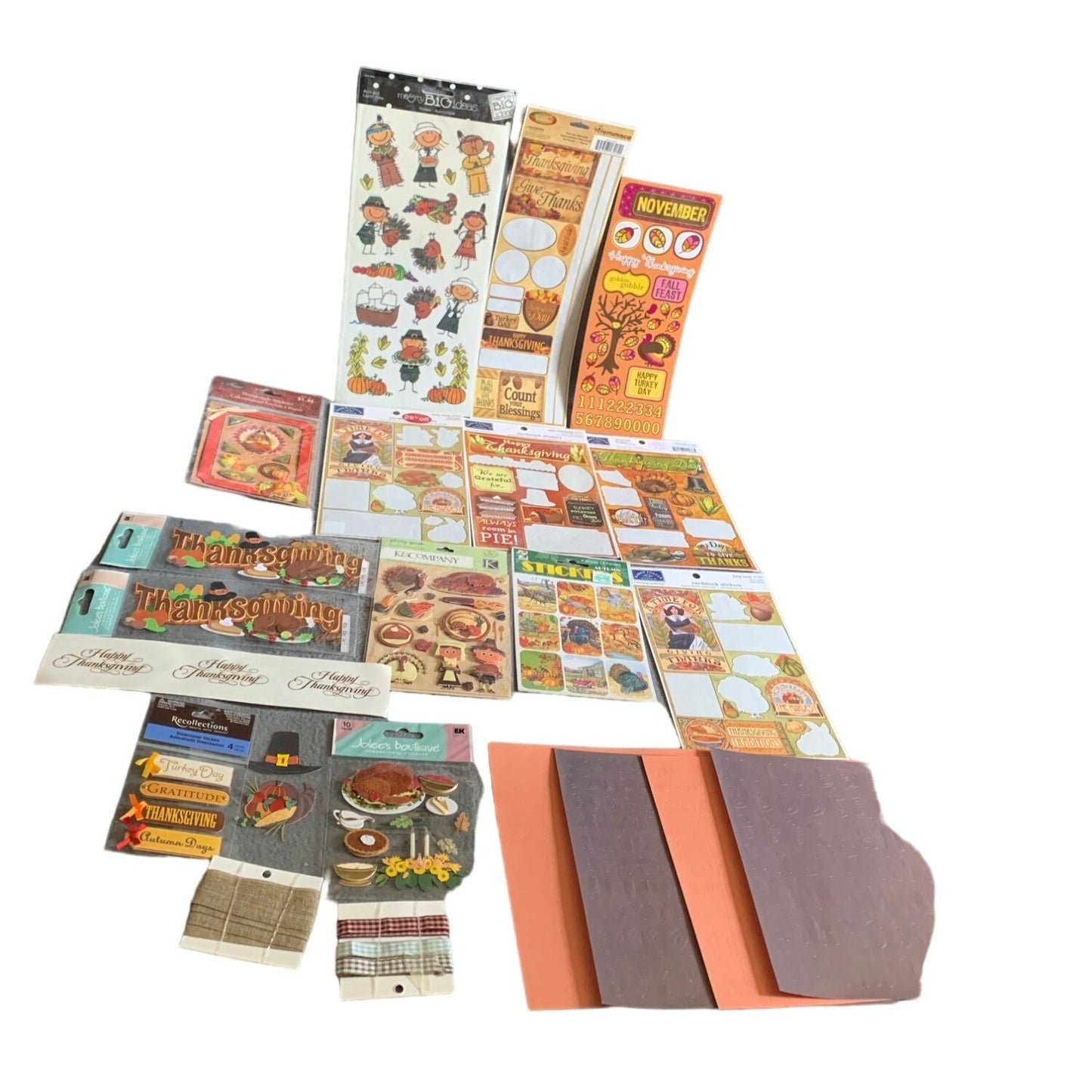 Thanksgiving & Autumn-Themed Scrapbooking Sticker Bundle