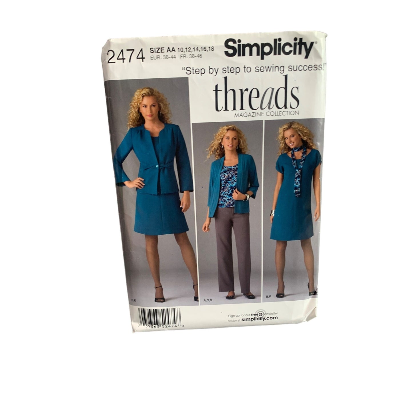 Simplicity Threads Magazine Collection Pattern 2474 - Sizes 10-18 - uncut