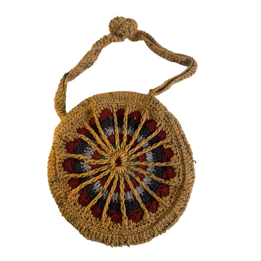 Handmade Round Hand Crocheted Handbag - New