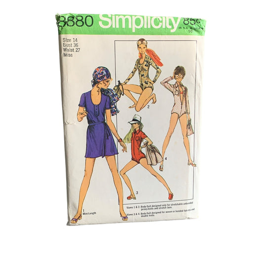 Simplicity 8880 Vintage Sewing Pattern Misses Skirt Body Suit Size 14 uncut