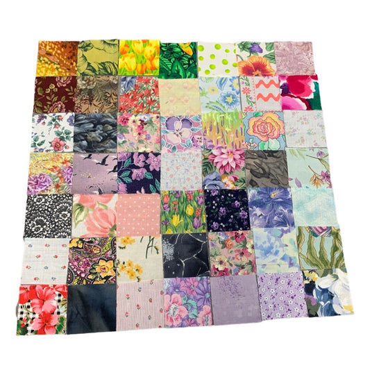 196 Precut 2” Cotton Squares Quilting Fabric 4 Each