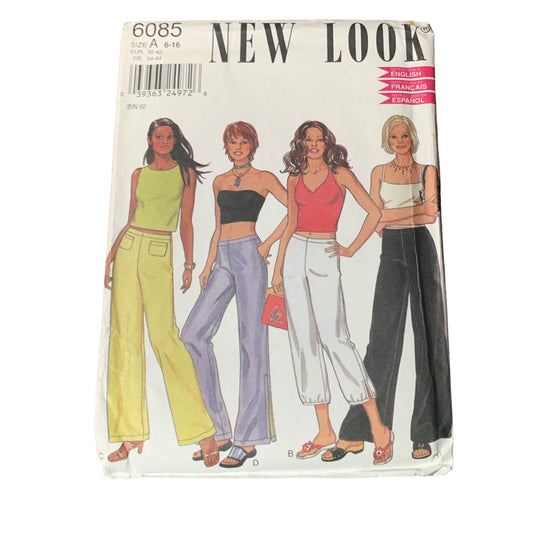 New Look 6085 Womens Pant Sewing Pattern Size 6-16 uncut