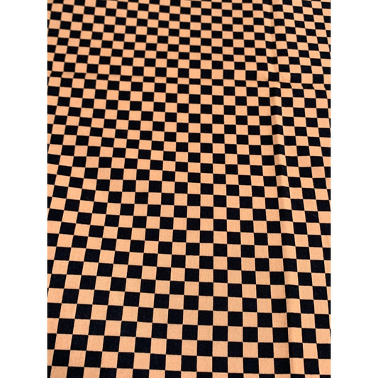 Checkerboard Fabric Cotton 20" x 44" Wide Black & Brown Marcus Brothers Kitty City