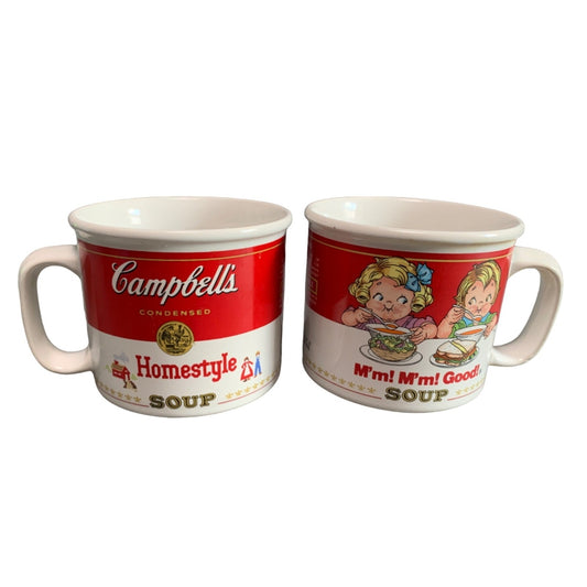 Vintage Campbells Soup Mugs Set Of 2 - Homestyle & Mm! Mm! Good!