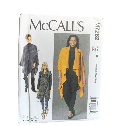 McCalls M7262 Womens Jacket Sewing Pattern Size 18-24 by Khaliah Ali uncut