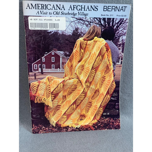 Americana Afghans Bernat Book No. 211 Vintage Crochet Patterns