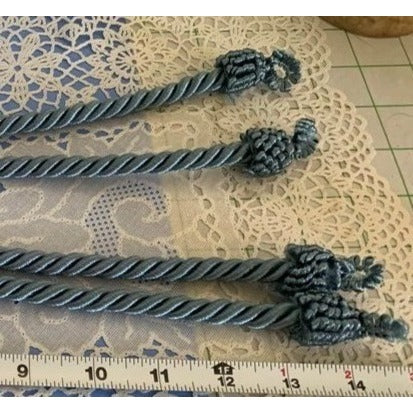 Cord & Tassel Blue Curtain Cord and Tassel Tiebacks Set of 2