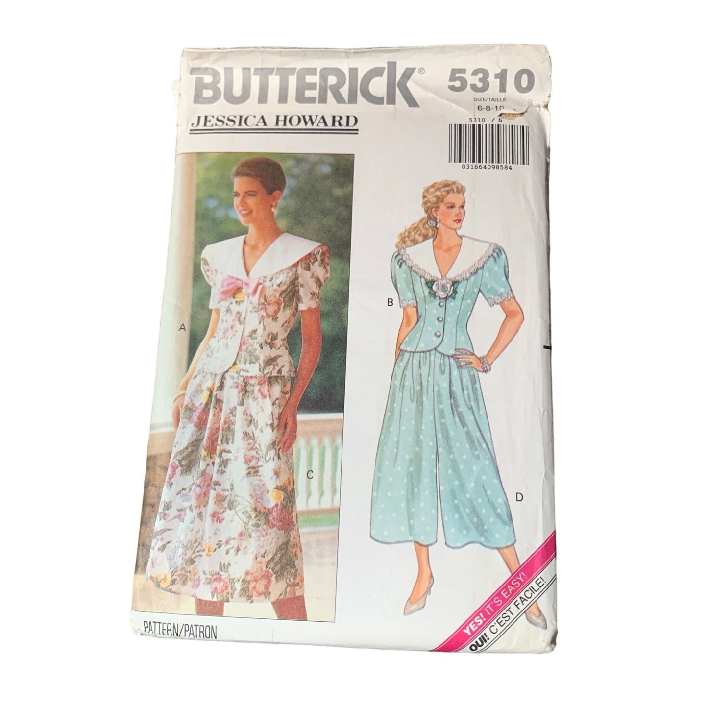 Butterick Jessica Howard 5310 Sew Pattern Vintage Womens Dress Size 6-10 uncut