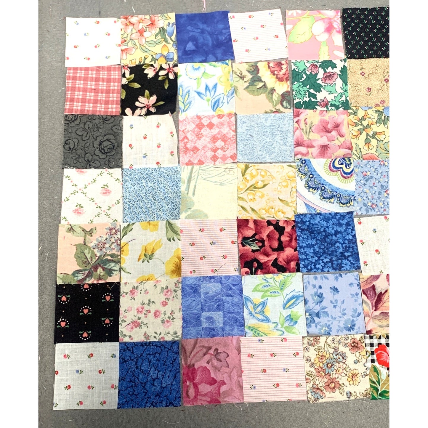 112 Precut 2” Cotton Fabric Squares - Multicolor Floral Patterns Quilting & Crafts