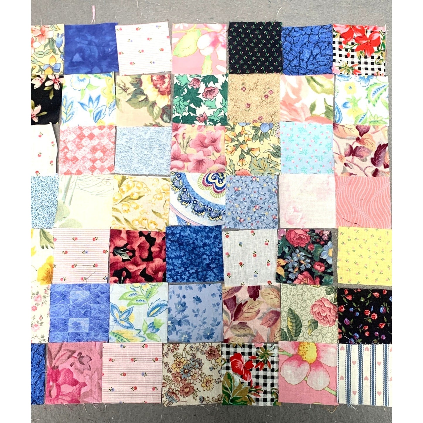 112 Precut 2” Cotton Fabric Squares - Multicolor Floral Patterns Quilting & Crafts