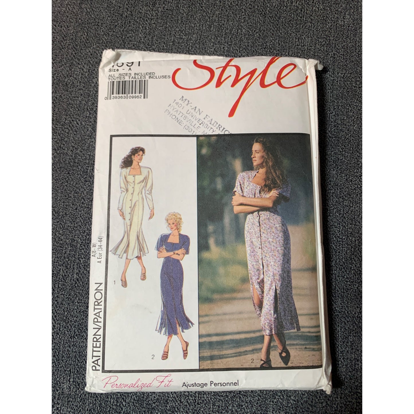 Vintage Style 1691 Pattern Dress Size 8-18 Personalized Fit 7 Pieces Uncut 80s